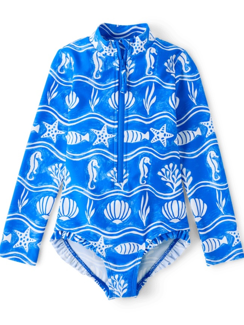 Gymboree Blue Sea Life Long Sleeve Rash Guard Swimsuit